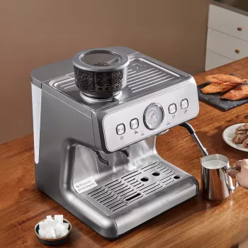 15-Bar Espresso Maker w/ Grinder & Frother: Home Guide